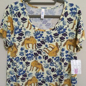 LuLaRoe Classic Tee Fox Forest print - Medium NWT